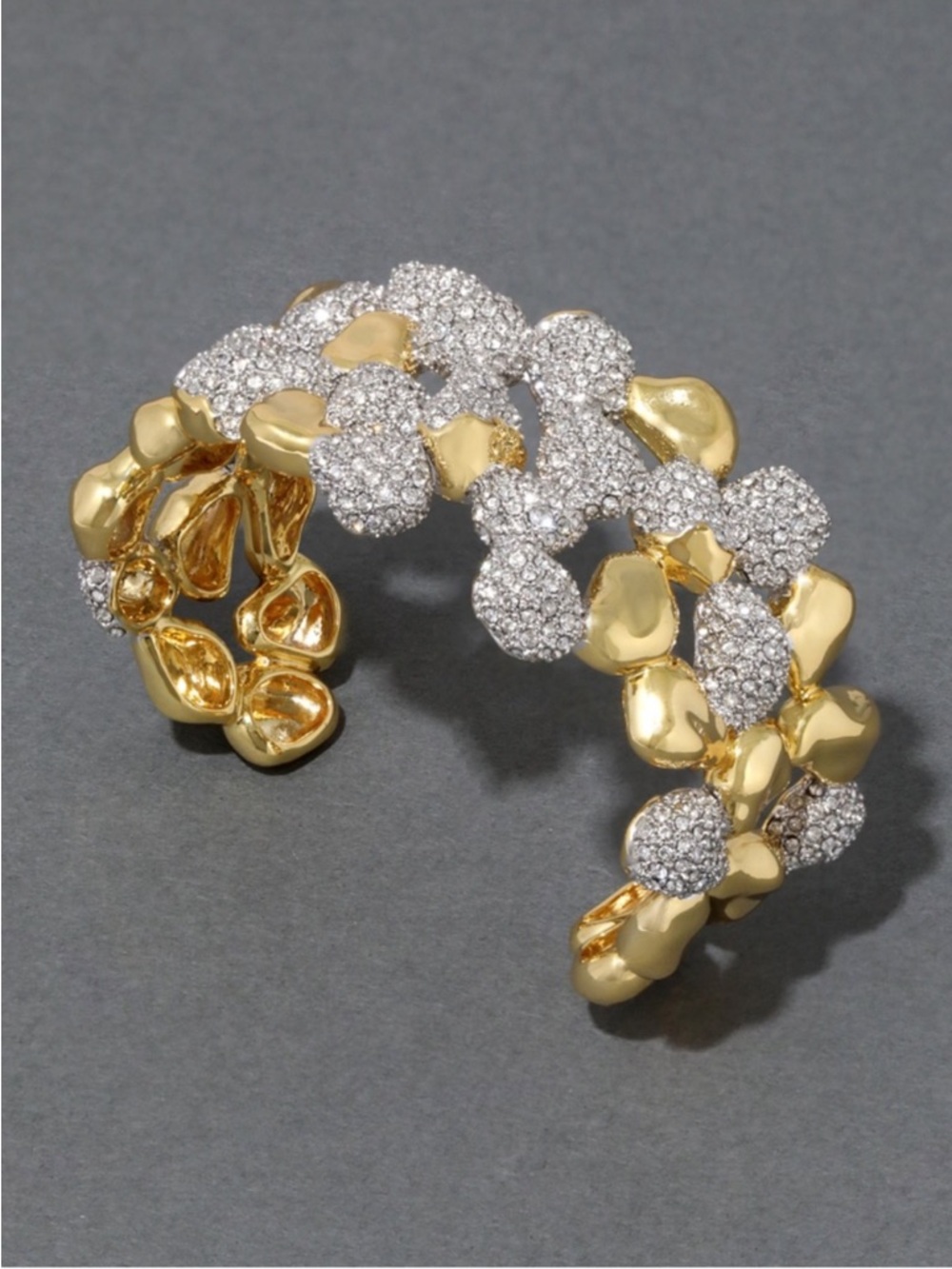 ALEXIS BITTAR Solanales Crystal Pebble Wide Cuff Bracelet